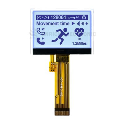 Menampilkan 128 x 64 resolusi LCD