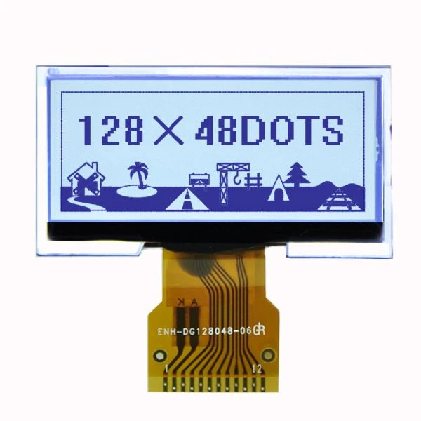 Layar Kecil 128 * 48 Lcd Monitor FSTN Transflective Monochrome Lcd Screen